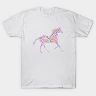 Horse Animal Riding Text Word Cloud T-Shirt